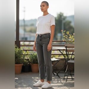 Rag and Bone High Rise Straight Leg Jeans